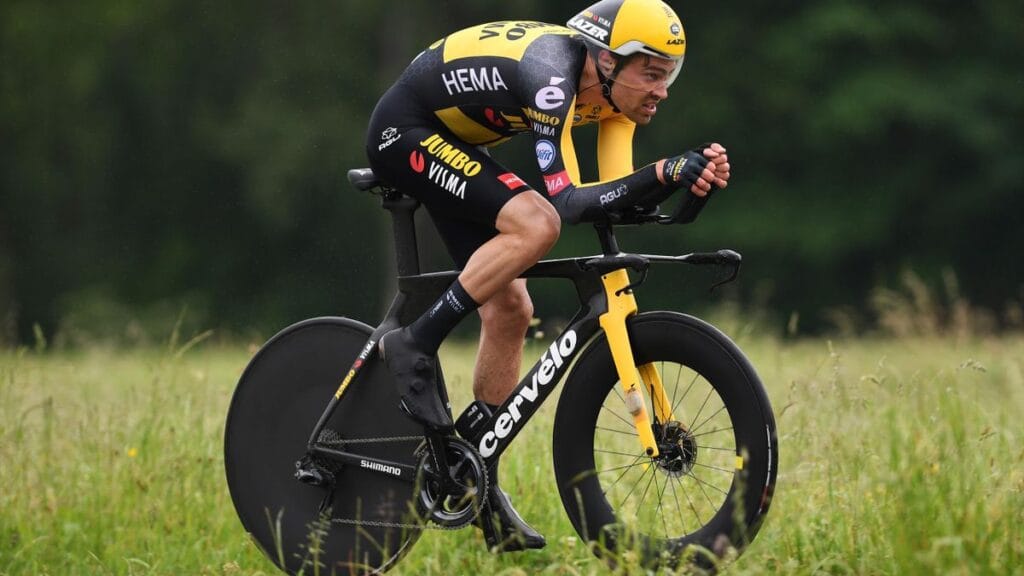 Tom Dumoulin durante uma prova de Contra Relógio. 