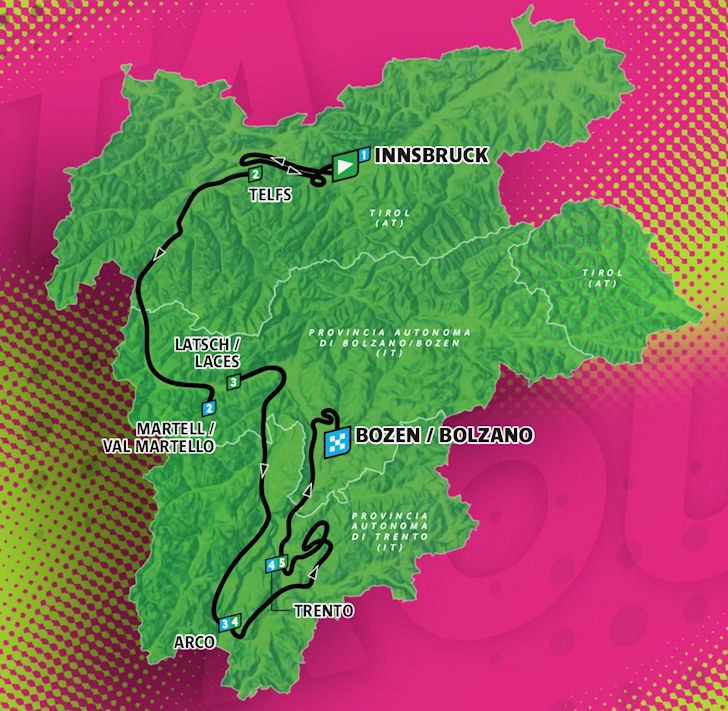 O percurso completo do Tour of the Alps 2026