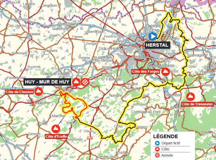 Percurso da Flèche Wallonne 2026