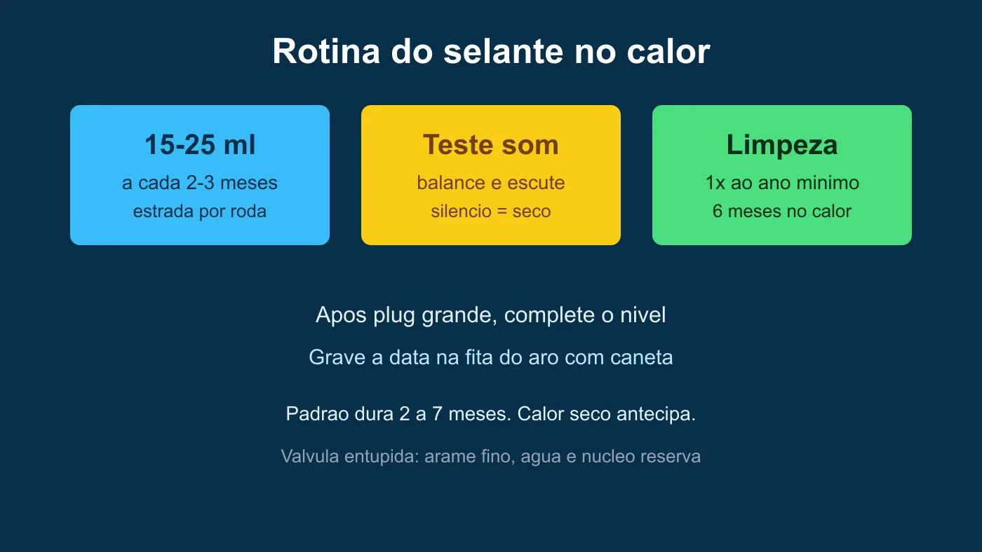 Grafico da rotina de selante com reposicao e limpeza no calor